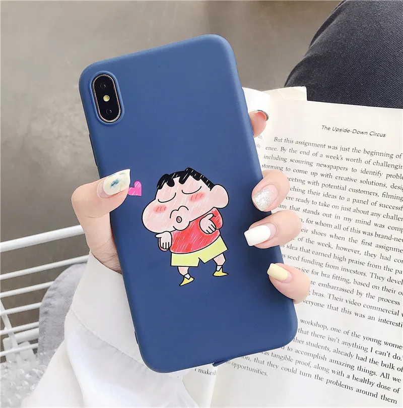 Чехол для телефона с рисунком карандаша Shinchan iPhone X XS чехол MAX XR силиконовый милый 6