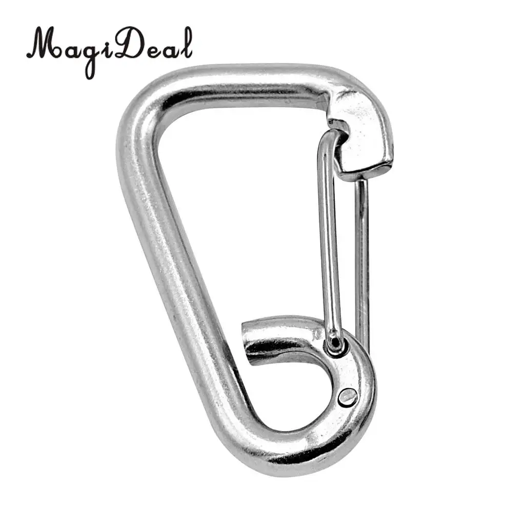 MagiDeal Durable 304 Stainless Steel Spring Hook Carabiner Clip Keychain for Camping Fishing Traveling Hiking Acce 3 Differ Size