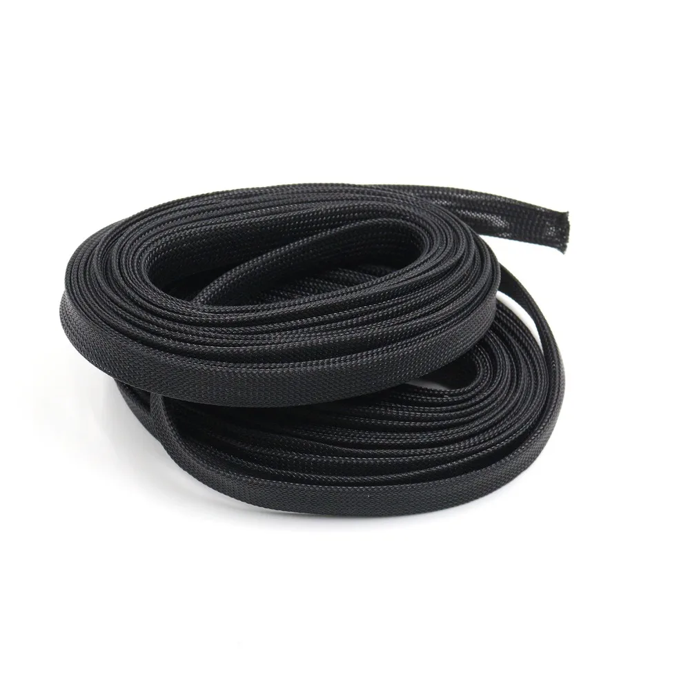 33ft-черный 10 м Цвет: Bl 4 6 8 10 12 14 16 мм оплетка ПЭТ расширяемая оплетка высокой плотности Обшивка плетеный кабель рукава ткань