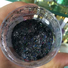 Лазерный черный цвет голографическая полоса блеск для нанесения лака для ногтей Татто художественное украшение DIY пыль