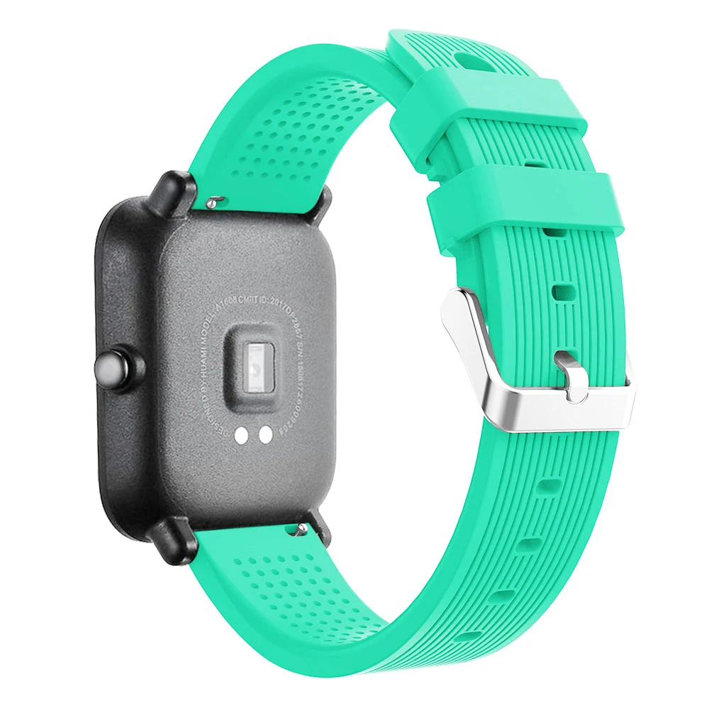 20 мм силиконовый ремешок для часов Xiaomi Huami Amazfit Bip BIT PACE Lite Молодежный умный ремешок для часов спортивный браслет ремешок на запястье водонепроницаемый