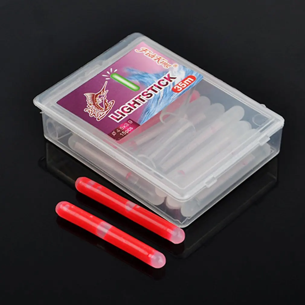 

15 sticks Fishing Fluorescent Lightstick fishing light stick glow stick red green Light Night Float Rod Lights Dark Glow Stick