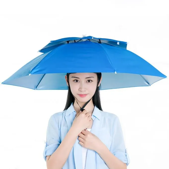 

Outdoor 77cm Large Double Layer Fishing Umbrella Hat Cycling Hiking Camping Beach Sunshade Sunny Rain Anti-UV Cap Men Women Kids