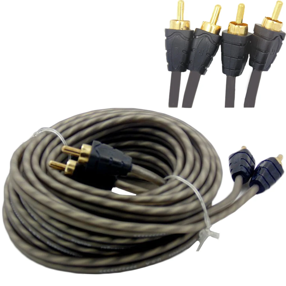 

5M Pure Copper Cable 1 PCS To RCA Audio Cable Power Cable Speaker Wire 12V Car Audio Amplifier Sets RCA For Most Car