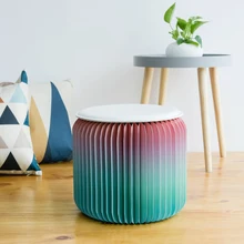 Modern Stool Folding Chair-Fashion Paper Design with 1 Leather Pad Multifunctional for School, Kitchen ,living & Dining Room