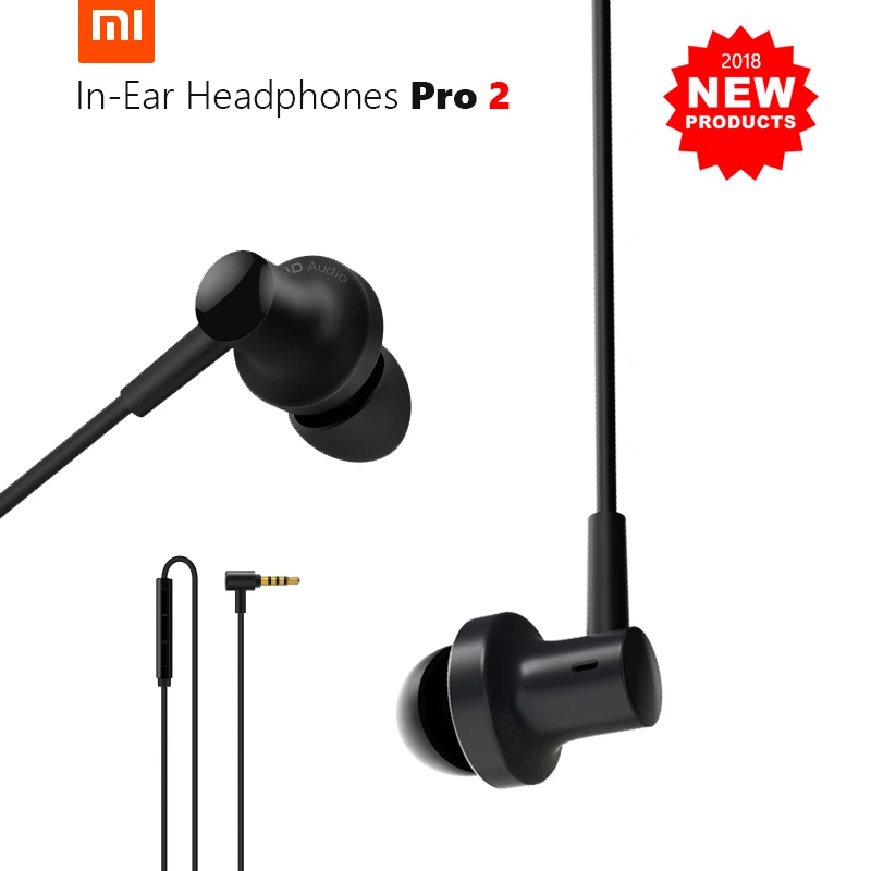 Новейший Xiao mi Hybrid Pro 2 наушник двойной драйвер Dyna mi c сбалансированная арматура mi In-Ear mi c линейный контроль высокий лак - Цвет: Pro 2