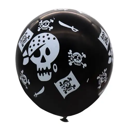

10pcs 12inch skull latex balloons Halloween pirate air globos pirates theme birthday party decoration supplies kids toys black