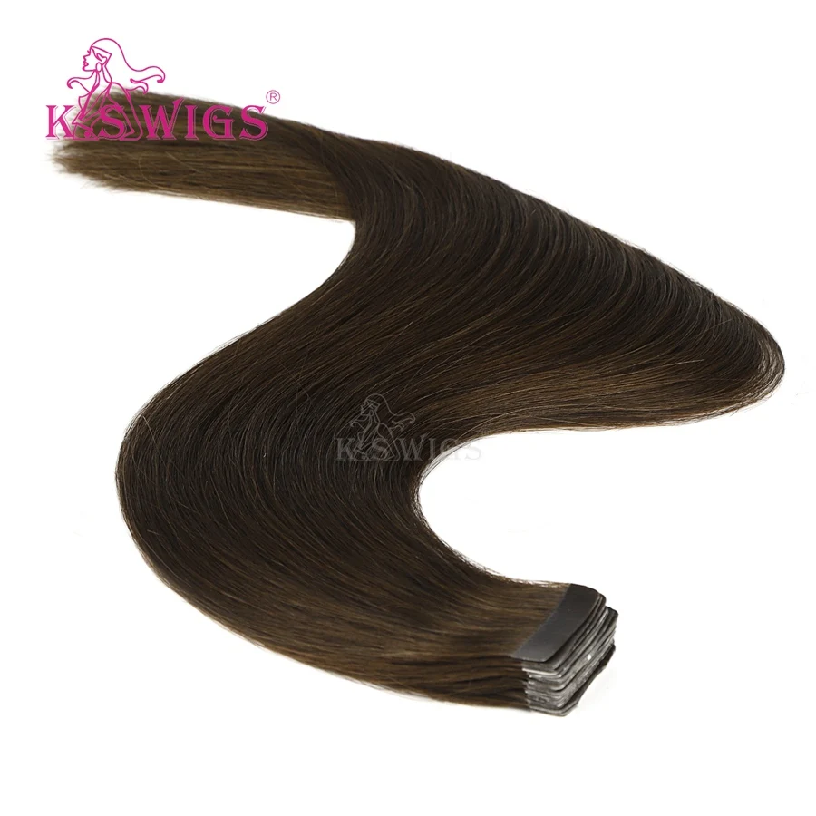 K.S WIGS Remy Human Hair Luxury Tape In Double Drawn Human Hair Extensions 20'' 50g