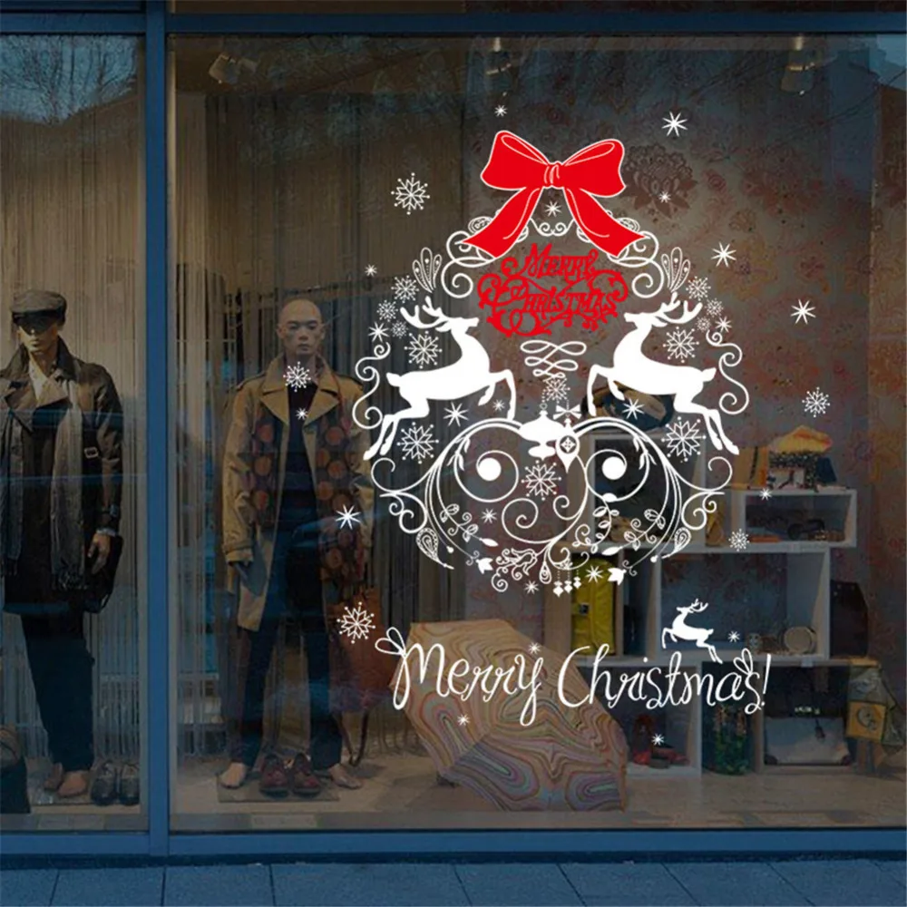 MERRY CHRISTMAS Shop Window Sticker Festive Retail Decoration Decal