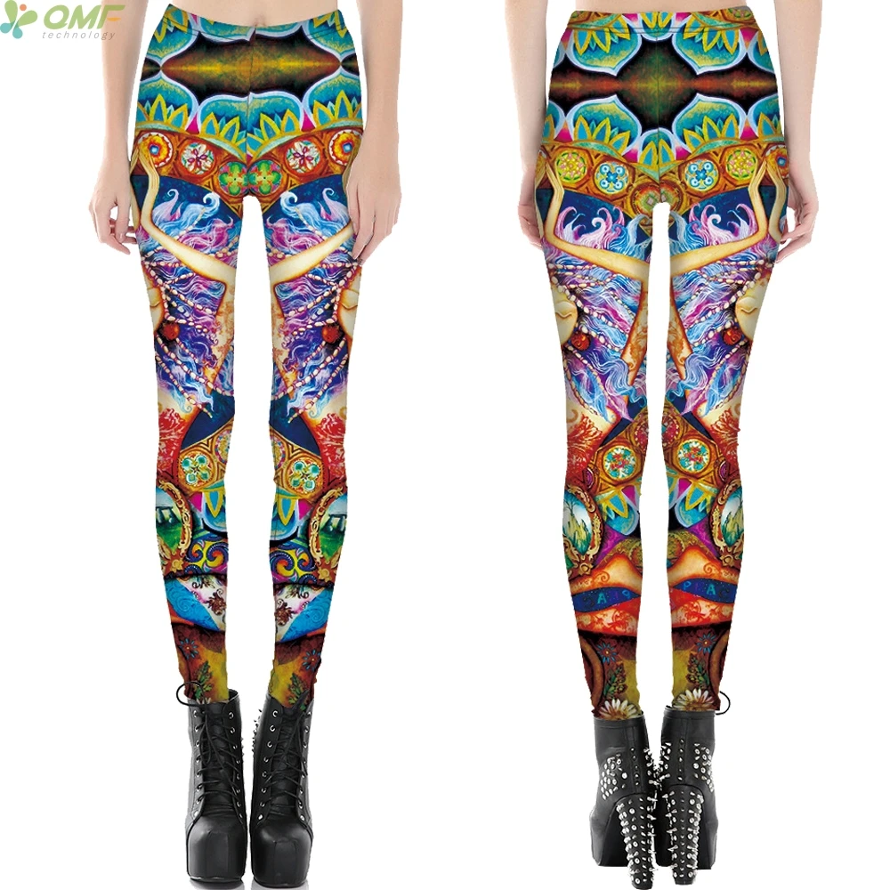 Beauty Paint Casual Legging Women Fitness Leggings Colorful Tattoo