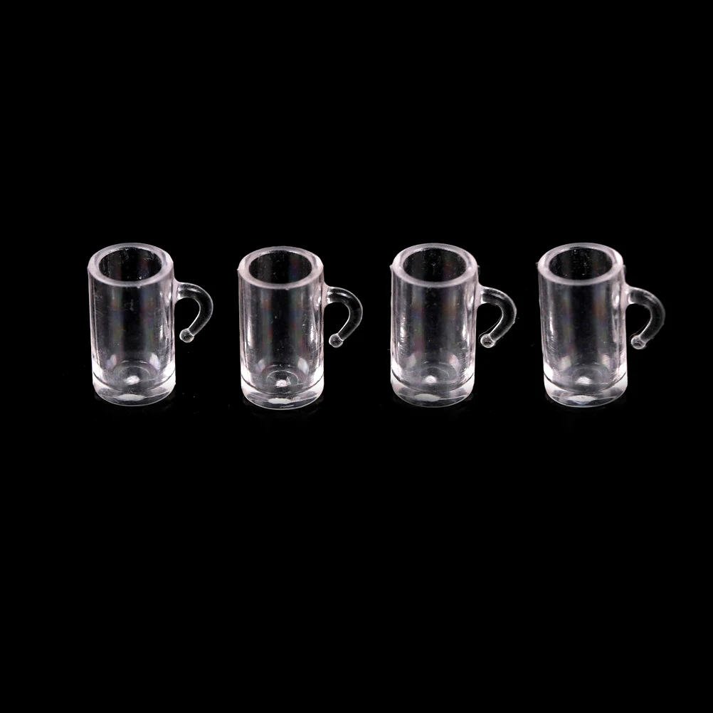 

Hot 4Pcs 1:12 Scale Plastic Transparent Goblet Miniature Mini Wine Cup Dollhouse Craft Home Decor Glass Model Plastic DIY Parts