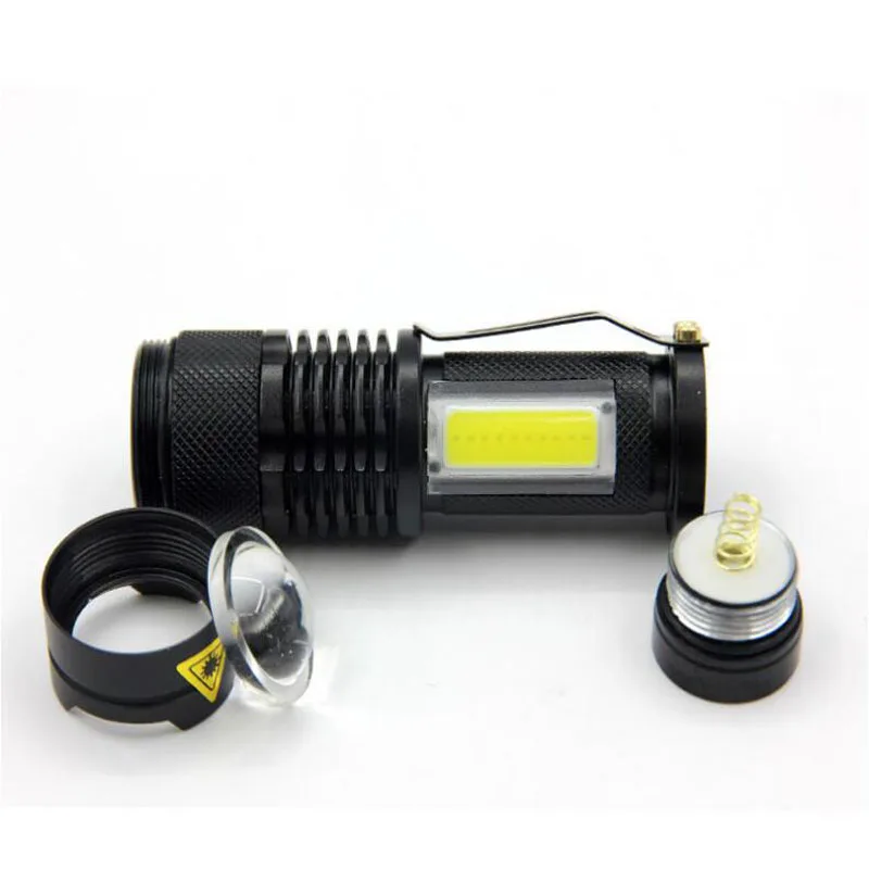3800лм XML-Q5+ COB светодиодный фонарик портативный мини-фонарик с зумом используется AA 14500 батарея водонепроницаемый в жизни фонарь освещения