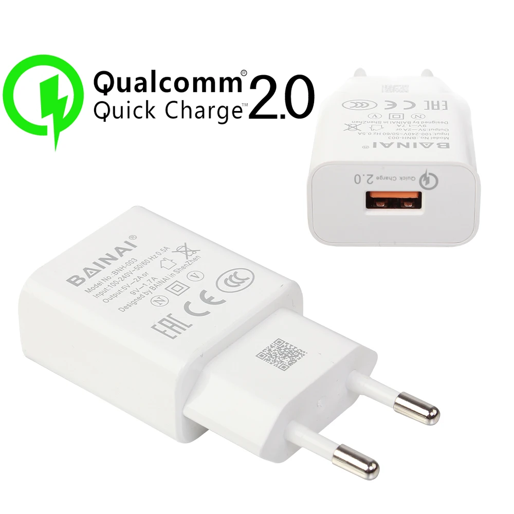BAINAI Quick Charge 2.0 Phone Charger Fast Adaptive Charging