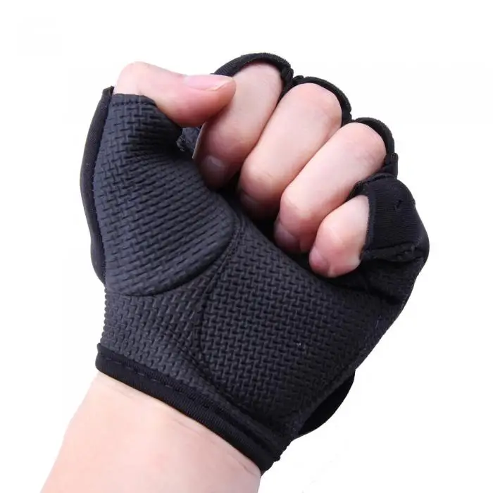Для мужчин перчатки Новый противоскольжения половина палец тренировки тяжелая атлетика тренировочный перчатки, тактические перчатки