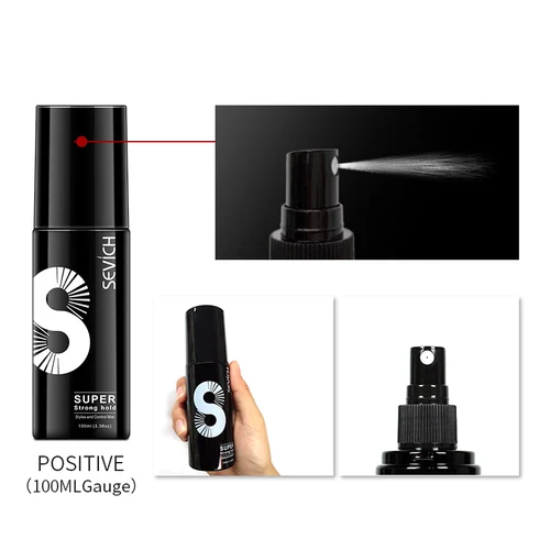 남녀공용 헤어 워터 스프레이, 헤어 섬유 헤어 농축 고정 스프레이, 100 ML 세비치 홀드 스프레이 4