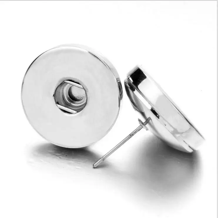 

New 18mm Snap Button Earring Jewelry Silver Snap Earrings 18mm Earrings Hot Sale Earring Snap Jewelry