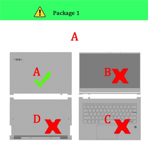 Наклейка на ноутбук s Для lenovo Yoga 2 3 4 5 6 7 Pro Yoga 900 910 920-13 C930-13IKB 900s-12ISK наклейка на кожу для Yoga Book YB1-X91F - Цвет: Package-1    A