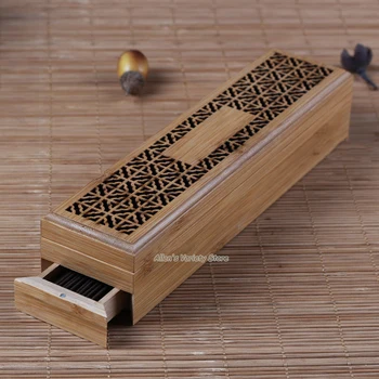 

Bamboo Holder Canister Lying incense Burner Wooden Burner furnace Solid wood sticks incense Censer Thurible stick Incense burner