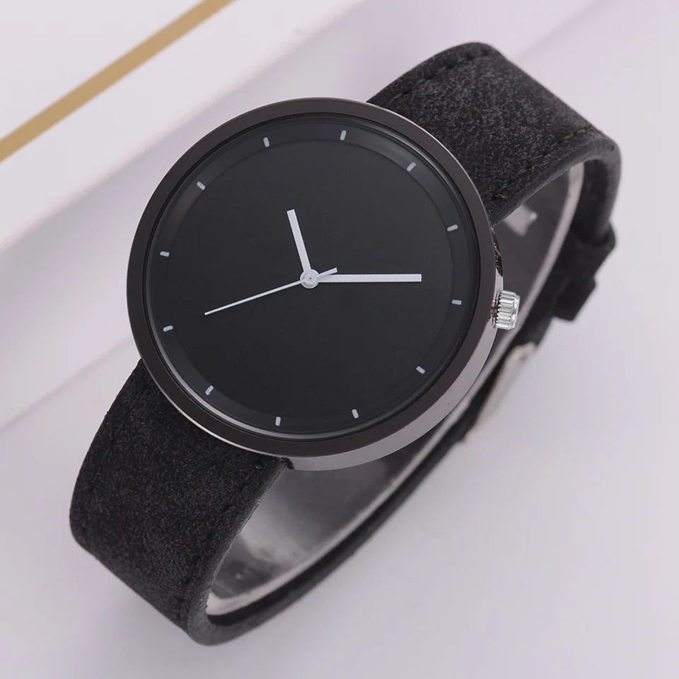 

New Arrival Simple Wild Wristwatches Fashion Quartz Watch for Men and Women Genuine Leather Band Black White Clock Gifts Reloj