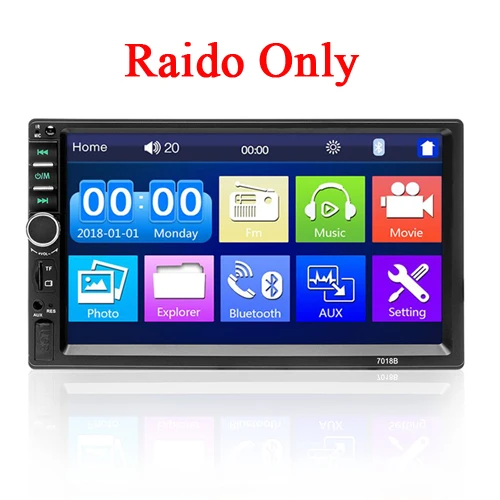 Podofo 2din авто радио аудио стерео 7 ''HD сенсорный экран видео MP5 плеер Bluetooth радио Поддержка камеры заднего вида MirrorLink - Цвет: 7018B Radio Only