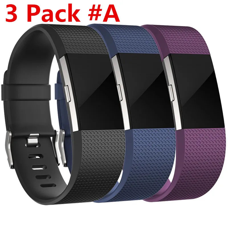 Replacement FOR Fitbit CHARGE 2/HR Silicone Rubber Band Strap Wristband Bracelet 