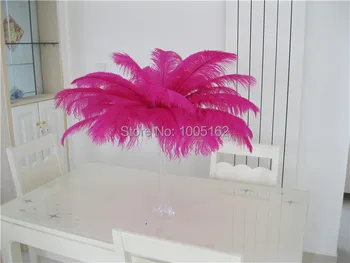 

Wholesale -100pcs Prefect 14-16inch(35-40cm) HOT Pink fuchsia Ostrich Feather Wedding centerpiece decoration home party decor