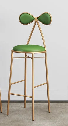 Барный стул-бабочка, туалетный столик, табурет 45 см/65 см/75 см, стул для отдыха, золотой табурет, современный обеденный стул - Цвет: 45cm green cushion