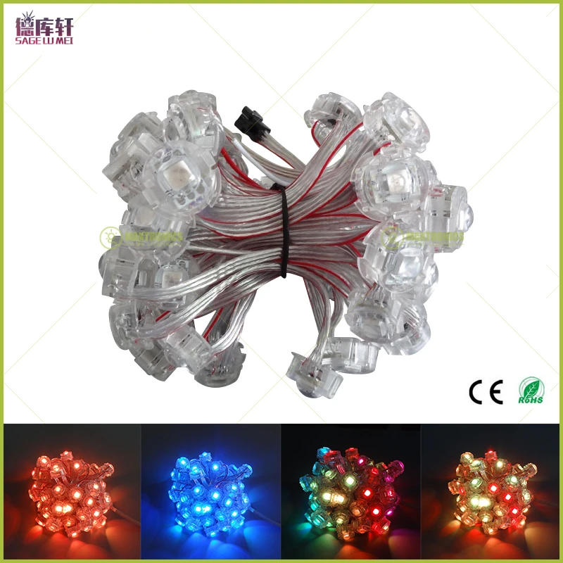 500 pcs SMD 5050 RGB Водонепроницаемый адресуемый светодиодное рассеянное освещение DC5V ws2811IC 20 Диаметр светодиода цифровой пикселей IPS экран сетка модули