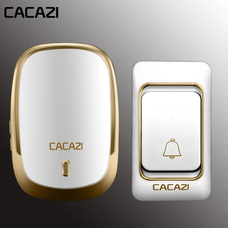 Беспроводной дверной звонок CACAZI, водонепроницаемый, дверной звонок, дом, 300 м, дистанционное управление, домашний звонок, батарея, кнопка, AC приемник, 4 громкости, 36 Колец