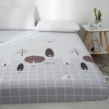 

Durable Simple Tree Printing Waterproof Sanding Bed Trampoline Cover Anti-skid Protective Cover Home Bedding Mattress Dust Cover