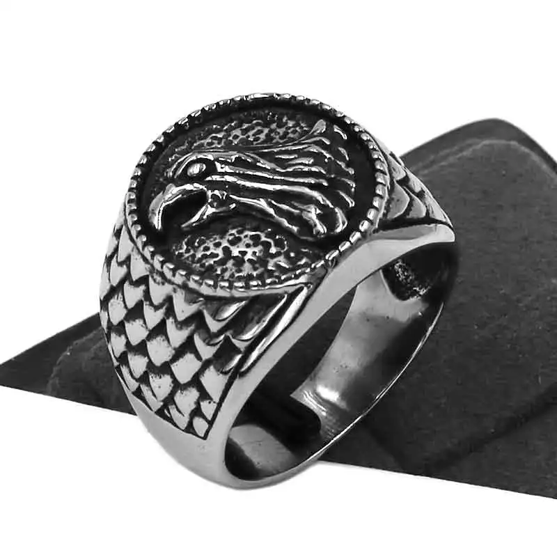 Орел головное кольцо из нержавеющей стали ювелирные изделия классический винтаж Животное орел моторный Байкер мужское кольцо SWR0908