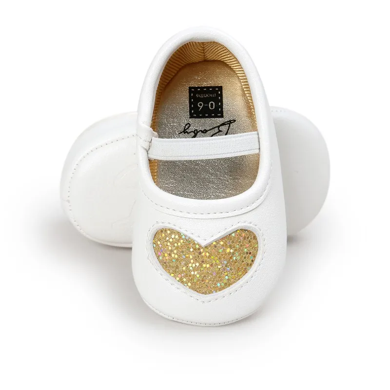 Популярная детская обувь для первых шагов, искусственная кожа, мягкая подошва, детская обувь принцессы, обувь для вечеринок для маленьких девочек, ins new love Pinted - Цвет: J