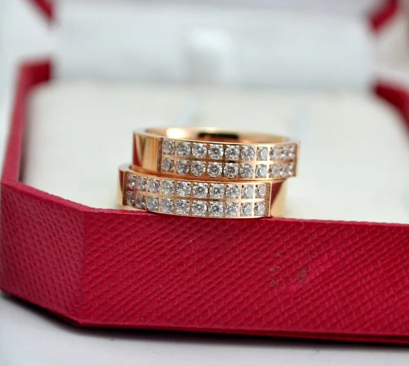 Блестящее Двухрядное кольцо с кристаллами для женщин, хорошее качество, великолепное розовое золото, Свадебные вечерние кольца, bague femme anillos, подарок