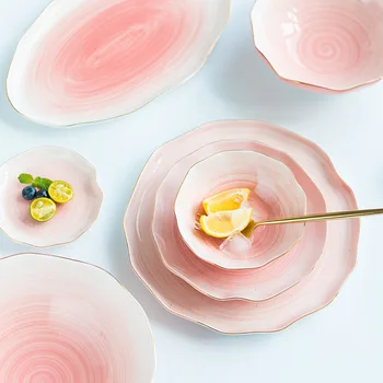 

Simple Beautiful Creative Nebula Disk Phnom Penh Ceramic Cutlery Set Home Western Dish Salad Plate Soup Bowl Dish Coffee Plate