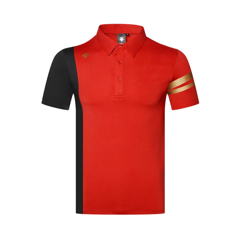 رجل الرياضية قصيرة الأكمام DESCENTE الغولف تي شيرت 3 ألوان جولف الملابس S-XXL في اختيار الترفيه قميص جولف شحن مجاني