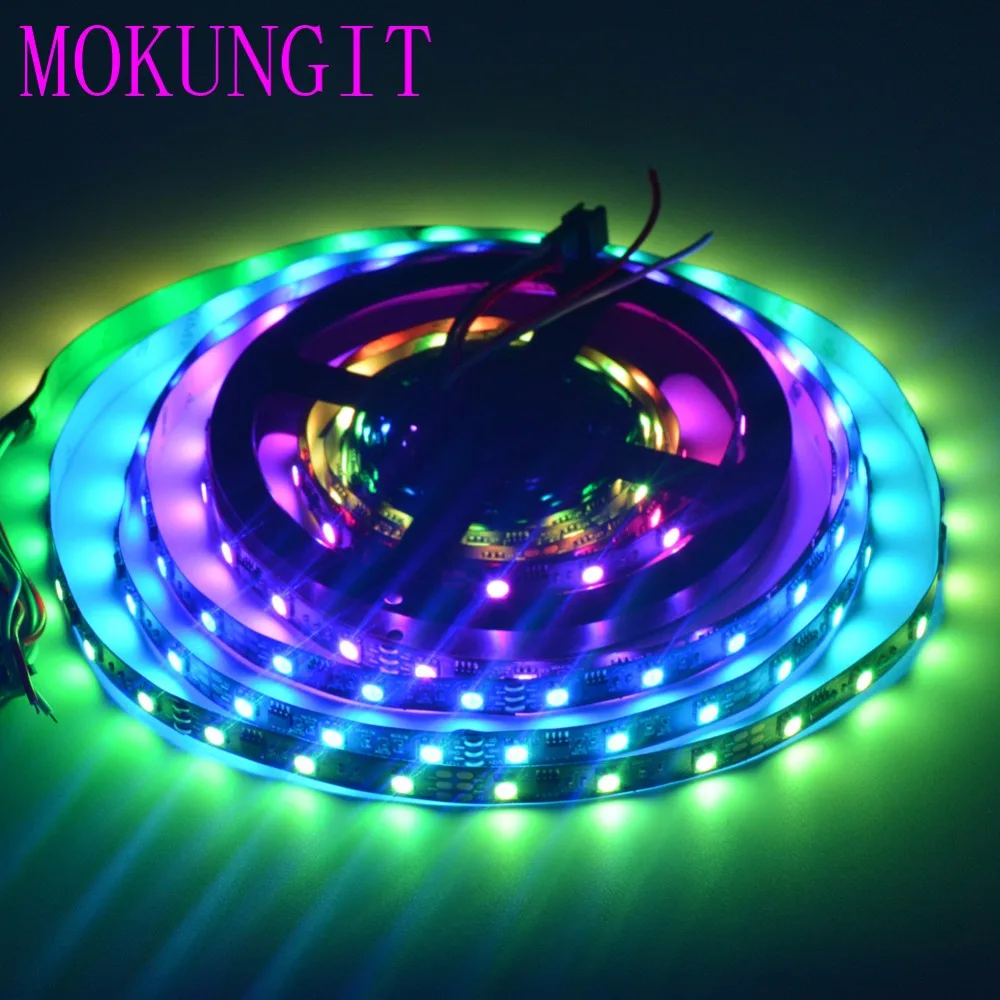 Mokungit 100 м 20x5 м WS2811 48 светодиодов/M Magic Dream Цвет 5050 RGB адресуемых гибкие светодиодные полосы света 12 В IP30-Водонепроницаемый