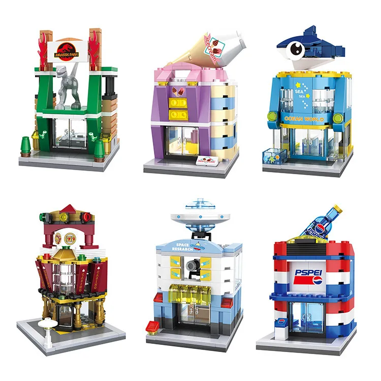 

City Street View Series Store Dessert Drink Starbucks Shop Building Blocks Children Toys Gift Compatible Lepin LegoINGs