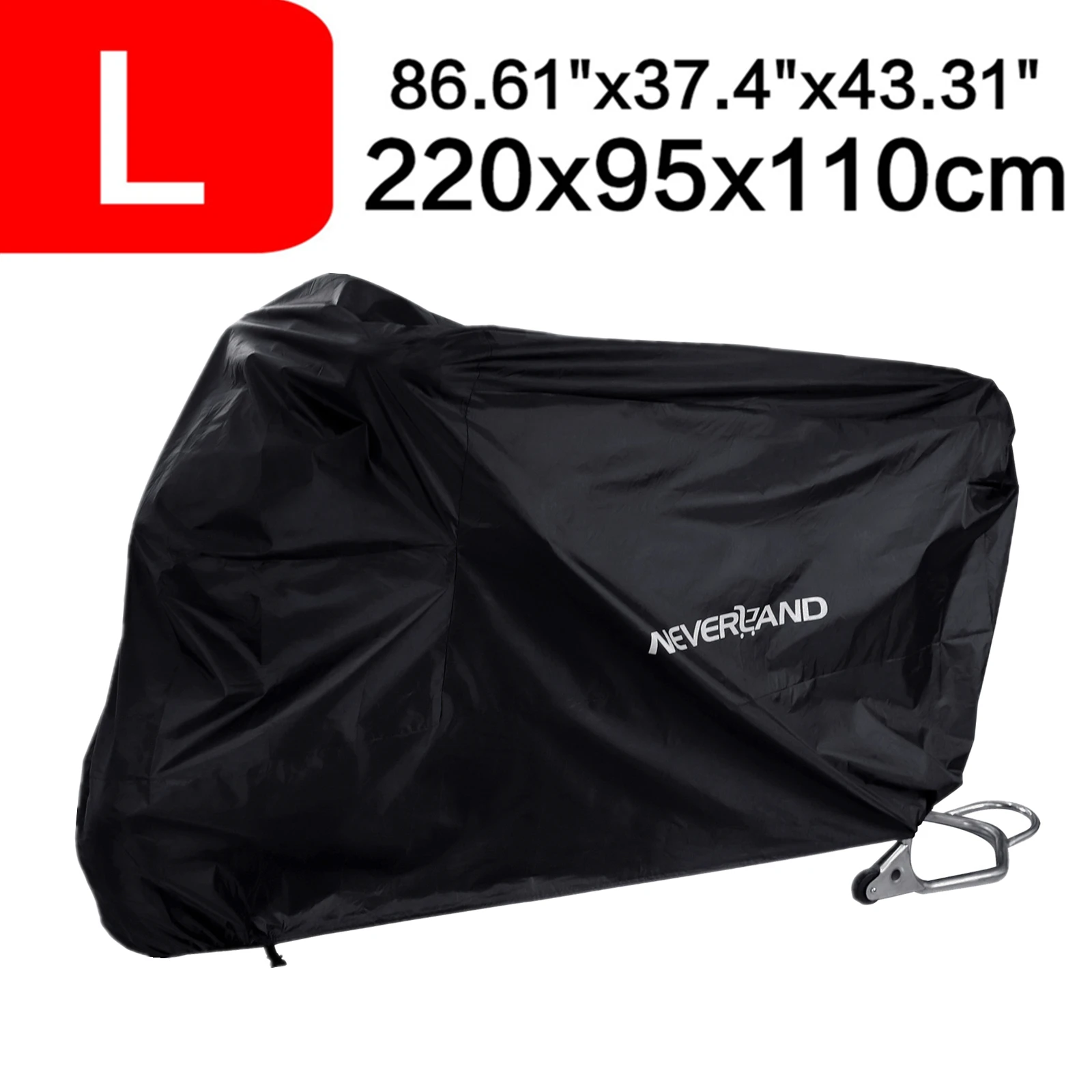 

L 220x95x110cm 190T Waterproof Black Motorcycle Motor Bike Scooter Protector Rain Snow Sun Indoor Outdoor Covers Coat D45