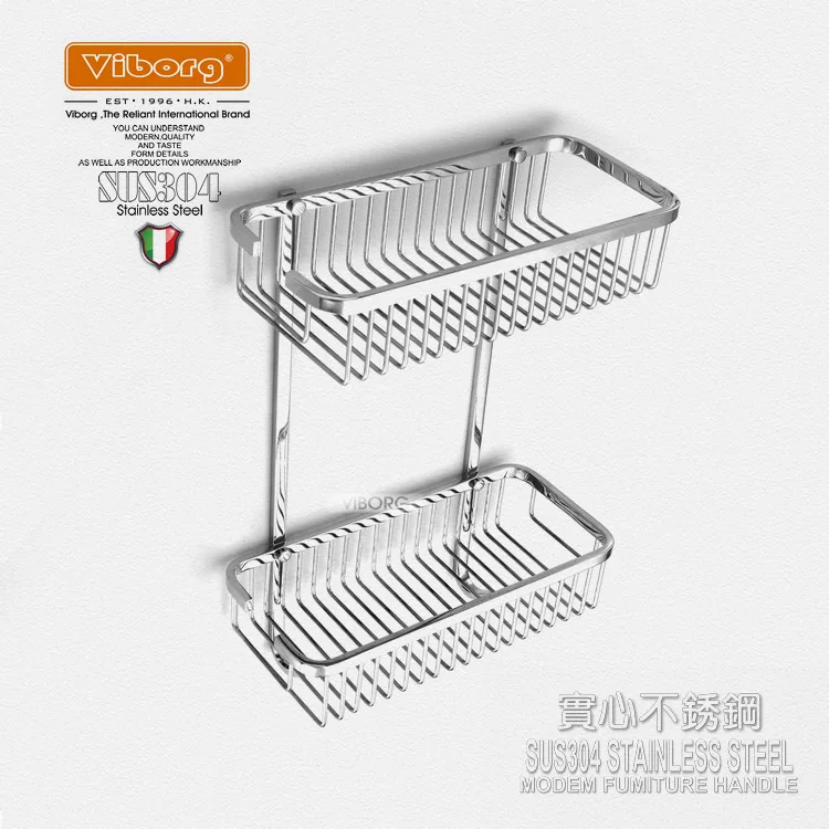 Viborg Deluxe Sus304 Stainless Steel Wall Mounted Double Tier Shower Viborg Deluxe Sus304 Stainless Steel Wall Mounted Double Tier Shower Basket Shelf Tidy Rack Caddy Storage Organizer In Bathroom Shelves From Home