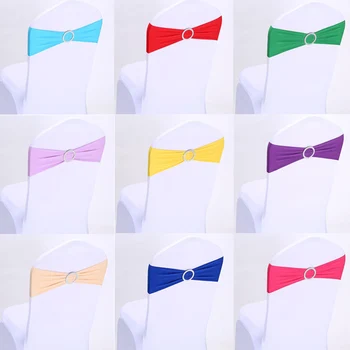 

BALLE 50 pcs Chair Sashes Spandex Lycra Wedding Chair Cover Bands Wedding Party Birthday Chair Decoration Chair Sash