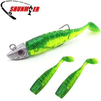 SUNMILE рыболовная свинцовая головная Мягкая приманка 9 см/15 г 11 см/25 г Shad Tail Minnow Swimbaits Kit Pesca Peche снасти мягкие приманки - Цвет: 1 kit