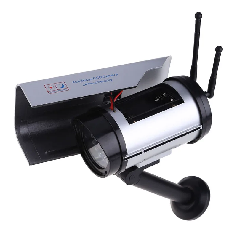  Solar Power Fake Dummy Outdoor Security Home CCTV Camera Battery Powered Flicker LED Red Light Home - 32878428891
