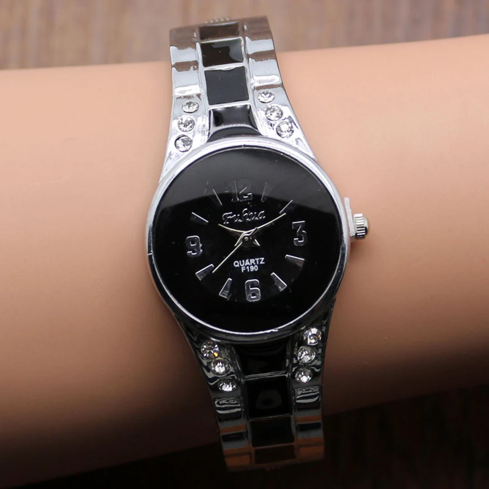 

Ultra-thin Fashion Watch Women Crystal Stainless Steel Bracelet Bangle Watch Lady Movement Watch Minimalist Gift for Women