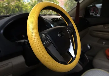 

1 Pcs Car High Quality Drilling PU Leather Steering Wheel Cover Four Season Universal 36cm Multi-color Car Interior Accessories
