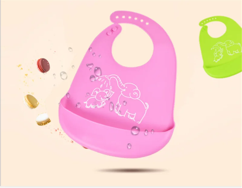 Cartoon Feeding Bib Baby Silicone Rice Bag Children Adjustable Waterproof Bib Silicone Feeding Boy Girl Bibs Apron