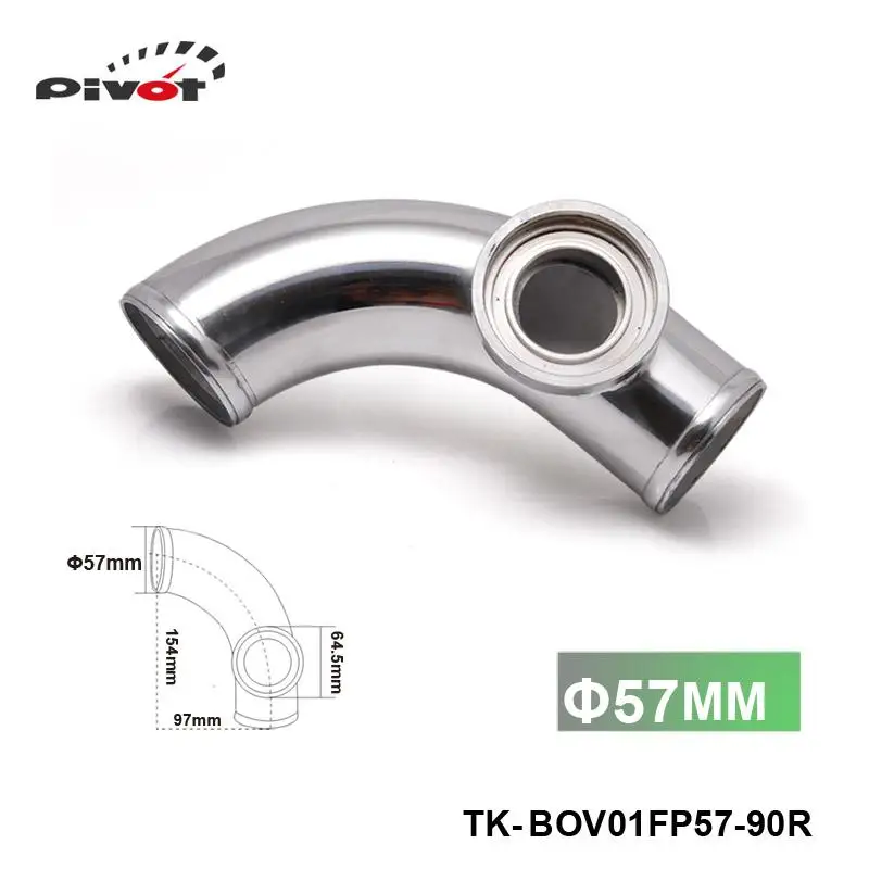 Pivot - 2.24"57mm 90 degree SSQV SQV BLOW OFF VALVE ADAPTE BOV TURBO INTERCOOLER PIPE ALUMINUM TK-BOV01FP57-90R