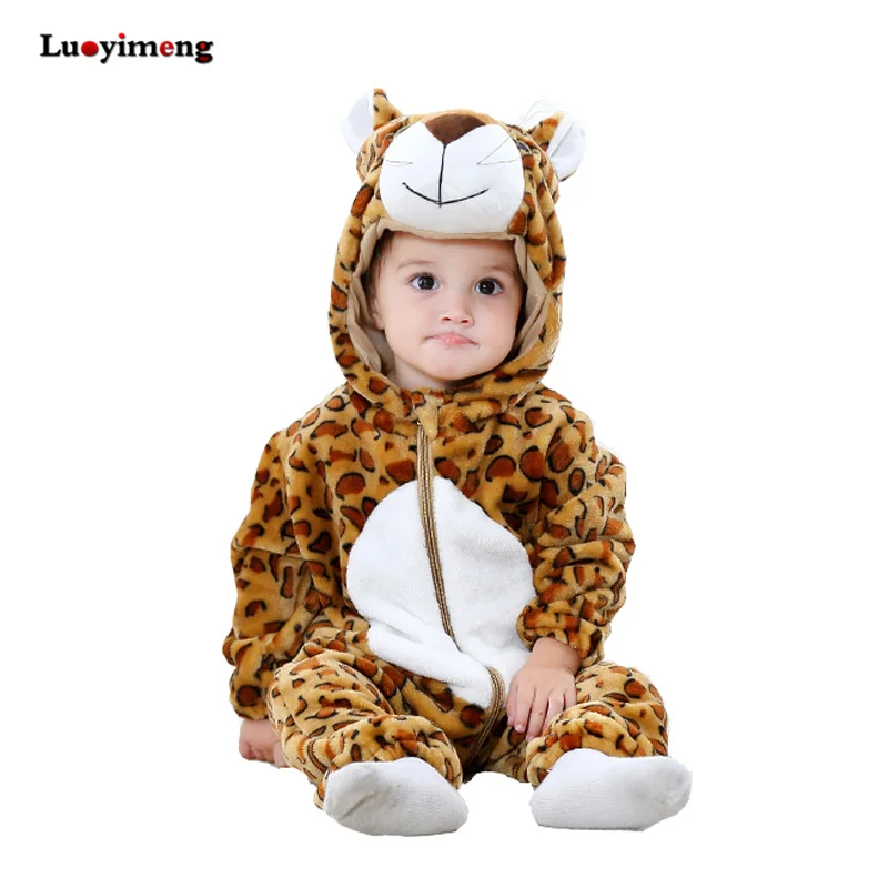 Mono bonito de franela de dibujos animados para bebé bonito conejo de algodón Niño niña mono de Animal Stitch ropa de bebé