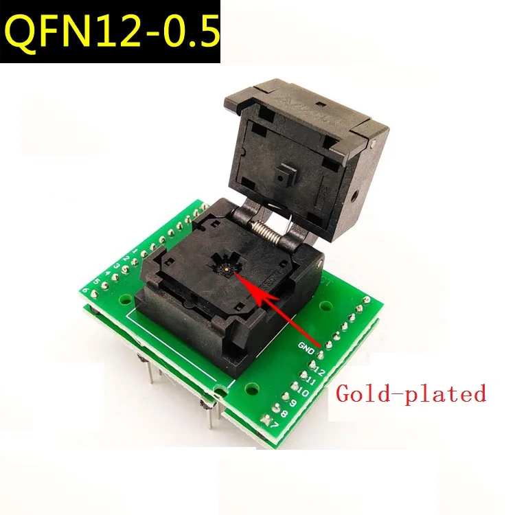 

QFN12 Burning Seat QFN-0.5 MLF Test Seat Flip MLP Burning Seat pin pitch 0.5mm