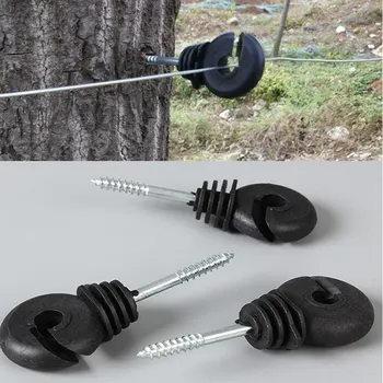 

50pcs Electric Fence Offset Screw Agricultural Self-tapping Screws Easy To Twist Electric Fence Ring Insulator Guardian Animal