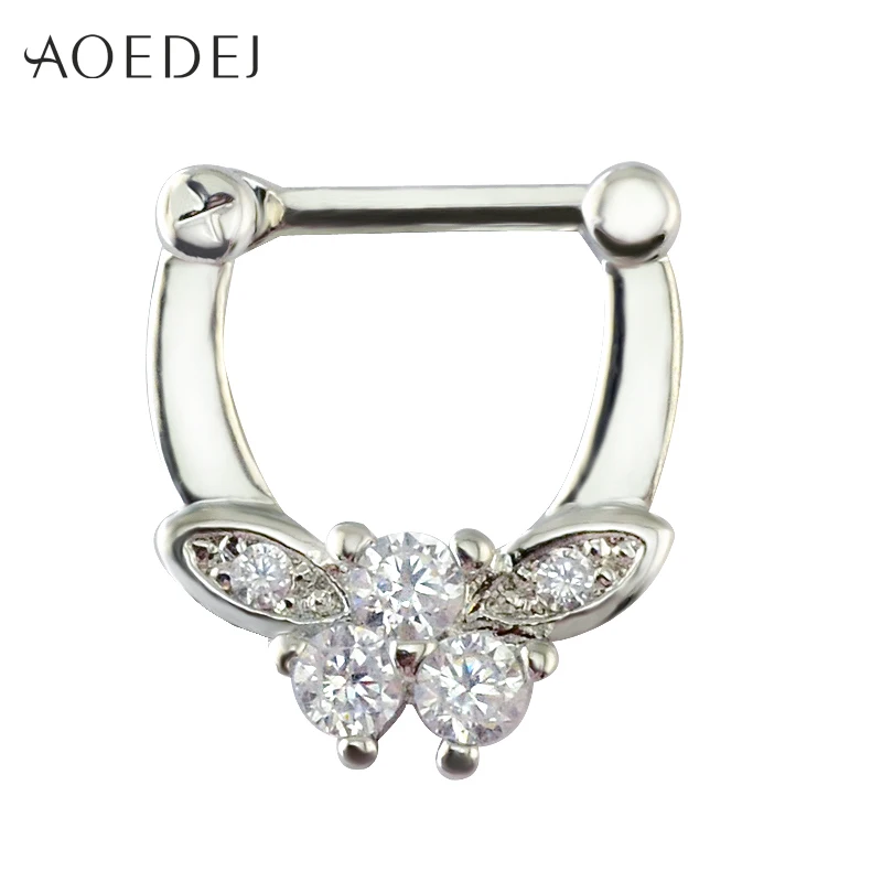 AOEDEJ 1 Pc New Design Butterfly Septum Ring Nose Cilp On Hoop Rings